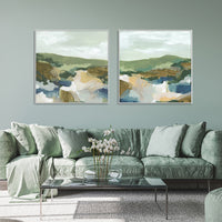 Thumbnail for 50cmx50cm Abstract Landscape 2 Sets White Frame Canvas Wall Art