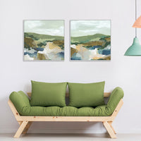 Thumbnail for 50cmx50cm Abstract Landscape 2 Sets White Frame Canvas Wall Art