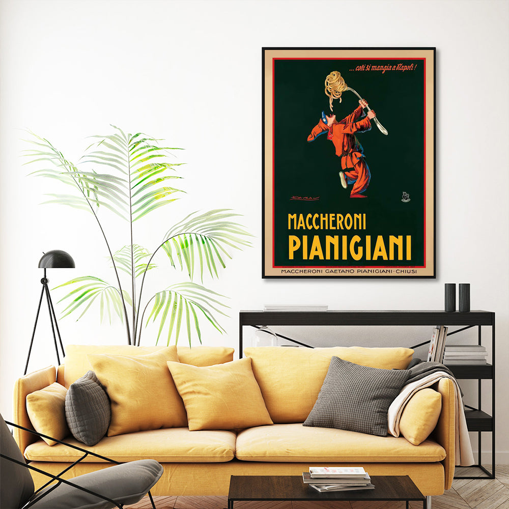 50cmx70cm Maccheroni Pianiciani Black Frame Canvas Wall Art