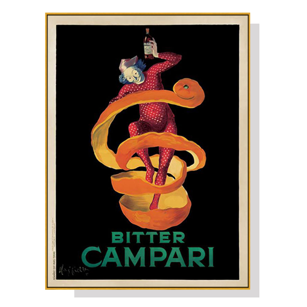 60cmx90cm Bitter Campari Gold Frame Canvas Wall Art