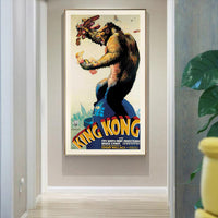 Thumbnail for 40cmx80cm King Kong 1933 Gold Frame Canvas Wall Art