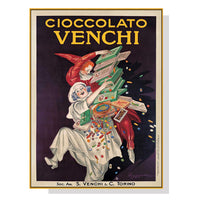 Thumbnail for 50cmx70cm Cioccolato Venchi Vintage Gold Frame Canvas Wall Art