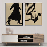 Thumbnail for 50cmx70cm Fashion Illustration 2 Sets Black Frame Canvas Wall Art