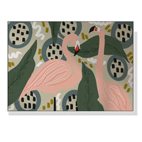 Thumbnail for 50cmx70cm Flamingo White Frame Canvas Wall Art