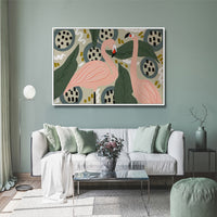 Thumbnail for 50cmx70cm Flamingo White Frame Canvas Wall Art