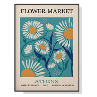 Thumbnail for 50cmx70cm Flower Market Athens Black Frame Canvas Wall Art