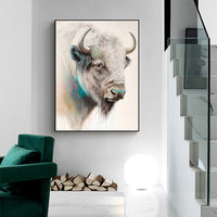 Thumbnail for 50cmx70cm Great White Buffalo Black Frame Canvas Wall Art