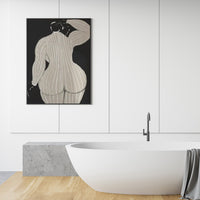 Thumbnail for 60cmx90cm Mid Century Lady Black Frame Canvas Wall Art