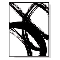 Thumbnail for 50cmx70cm Minimalist Black Artwork Black Frame Canvas Wall Art