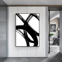 Thumbnail for 60cmx90cm  Minimalist Black Artwork Black Frame Canvas Wall Art