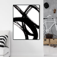 Thumbnail for 60cmx90cm  Minimalist Black Artwork Black Frame Canvas Wall Art