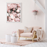 Thumbnail for 50cmx70cm Peony White Frame Canvas Wall Art