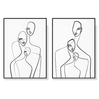 Thumbnail for 50cmx70cm Abstract Figures 2 Sets Black Frame Canvas Wall Art