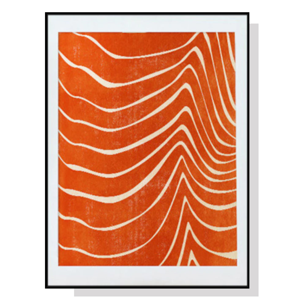 50cmx70cm Abstract Orange Black Frame Canvas Wall Art