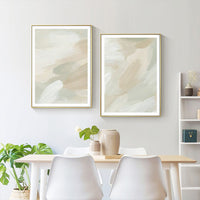 Thumbnail for 50cmx70cm Beige and Sage Green 2 Sets Gold Frame Canvas Wall Art