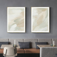 Thumbnail for 50cmx70cm Beige and Sage Green 2 Sets Gold Frame Canvas Wall Art