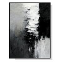 Thumbnail for 50cmx70cm Abstract Black White Artwork Black Frame Canvas Wall Art