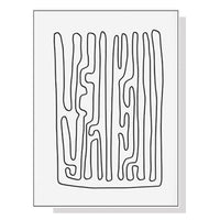 Thumbnail for 50cmx70cm Black And White Lines White Frame Canvas Wall Art