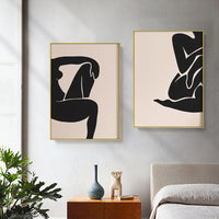 Thumbnail for 50cmx70cm Female Figure 2 Sets Gold Frame Canvas Wall Art