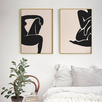 Thumbnail for 50cmx70cm Female Figure 2 Sets Gold Frame Canvas Wall Art