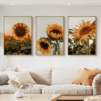 Thumbnail for 40cmx60cm Sunflower 3 Sets Gold Frame Canvas Wall Art