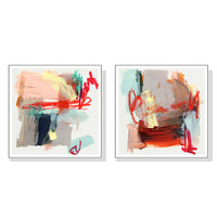 Thumbnail for 50cmx50cm Abstract Colourful Garden 2 Sets White Frame Canvas Wall Art