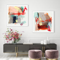 Thumbnail for 50cmx50cm Abstract Colourful Garden 2 Sets White Frame Canvas Wall Art