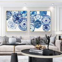 Thumbnail for 50cmx50cm Blue Day 2 Sets Gold Frame Canvas Wall Art