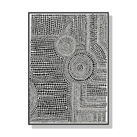 Thumbnail for 50cmx70cm Clustered Dots A Black Frame Canvas Wall Art