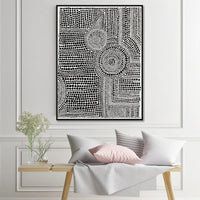 Thumbnail for 50cmx70cm Clustered Dots A Black Frame Canvas Wall Art