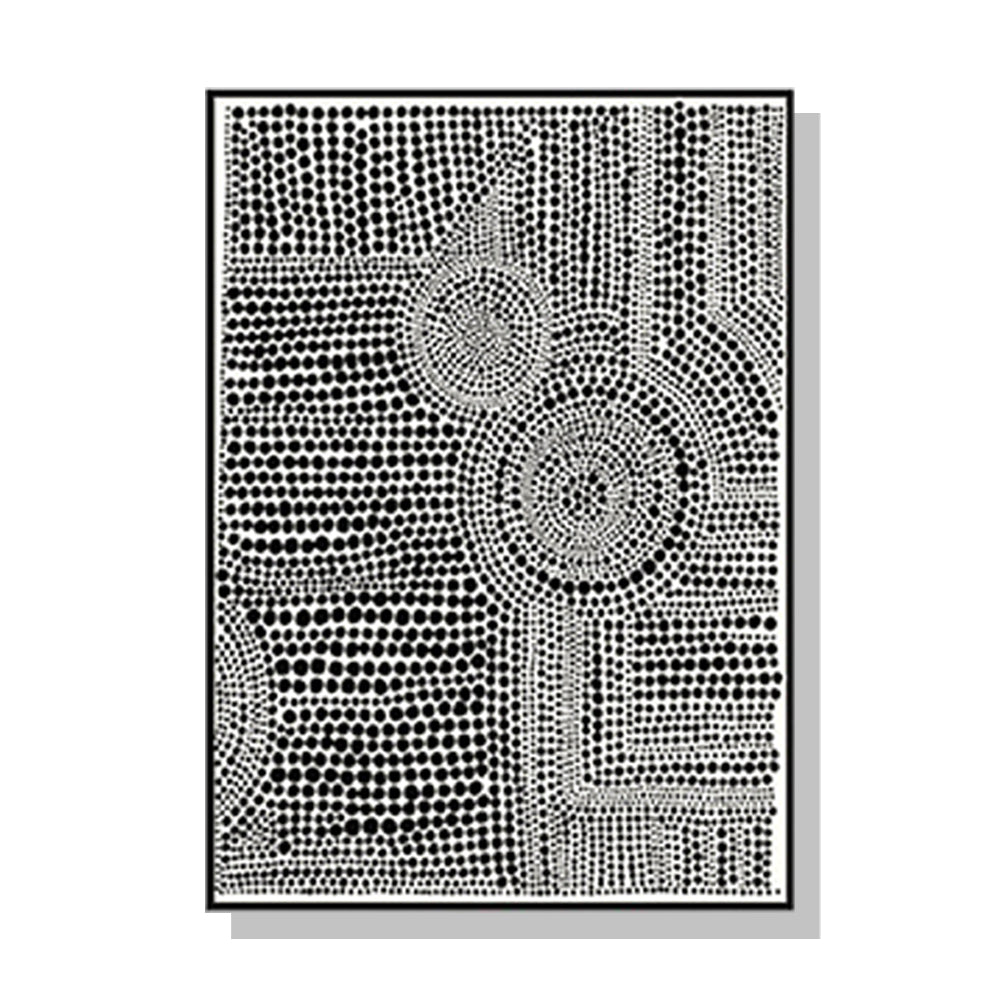 80cmx120cm Clustered Dots A Black Frame Canvas Wall Art