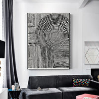 Thumbnail for 50cmx70cm Clustered Dots B Black Frame Canvas Wall Art