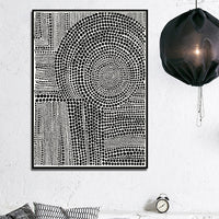 Thumbnail for 50cmx70cm Clustered Dots B Black Frame Canvas Wall Art