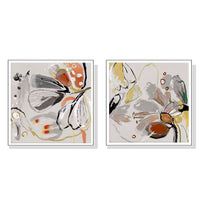 Thumbnail for 50cmx50cm Blooming Spring Floral 2 Sets White Frame Canvas Wall Art