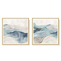 Thumbnail for 50cmx50cm Blue Mountain 2 Sets Gold Frame Canvas Wall Art