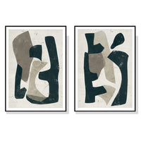 Thumbnail for 50cmx70cm Abstract Puzzle 2 Sets Black Frame Canvas Wall Art