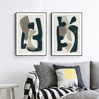 Thumbnail for 50cmx70cm Abstract Puzzle 2 Sets Black Frame Canvas Wall Art