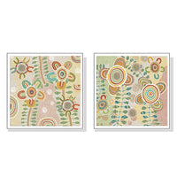 Thumbnail for 50cmx50cm Lovely Pattern 2 Sets White Frame Canvas Wall Art