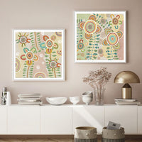 Thumbnail for 50cmx50cm Lovely Pattern 2 Sets White Frame Canvas Wall Art