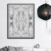 Thumbnail for 60cmx90cm Abstract Mountain Black Frame Canvas Wall Art