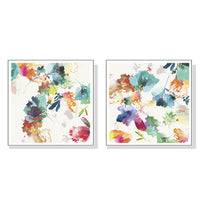 Thumbnail for 50cmx50cm Glitchy Floral 2 Sets White Frame Canvas Wall Art