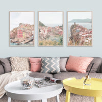 Thumbnail for 50cmx70cm Italy Cinque Terre 3 Sets Wood Frame Canvas Wall Art