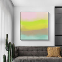 Thumbnail for 50cmx50cm Colorful Watercolor Black Frame Canvas Wall Art