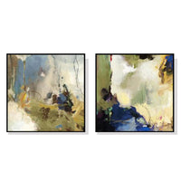 Thumbnail for 70cmx70cm Abstract Blue 2 Sets Black Frame Canvas Wall Art