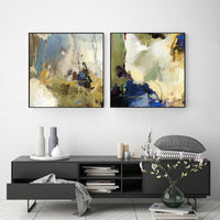 Thumbnail for 70cmx70cm Abstract Blue 2 Sets Black Frame Canvas Wall Art