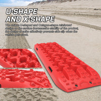 Thumbnail for X-BULL 2PCS Recovery Tracks Boards Snow Mud Truck 4WD With Carry bag Red