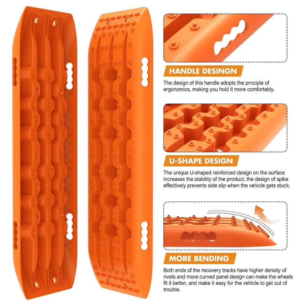 X-BULL KIT1 Recovery track Board Traction Sand trucks strap mounting 4x4 Sand Snow Car ORANGE