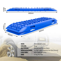 Thumbnail for X-BULL 4X4 Recovery tracks 10T 2 Pairs/ Sand tracks/ Mud tracks/  Mounting Bolts Pins Gen 2.0 -Blue