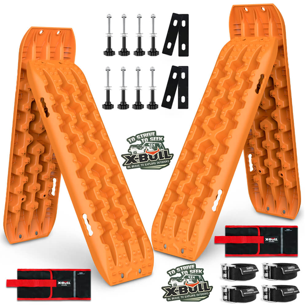 X-BULL Recovery tracks Boards 10T 2 Pairs Sand Mud Snow With Mounting Bolts pins Orange