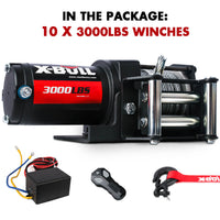 Thumbnail for X-BULL Electric Winch 3000LBS Steel Wire Cable 12V Boat ATV 4WD Winch Trailer 10 Units